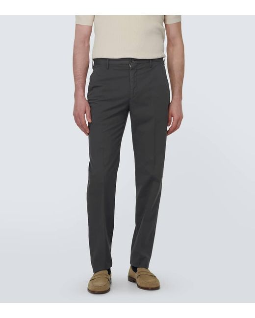 Pantaloni regular in cotone di Incotex in Gray da Uomo