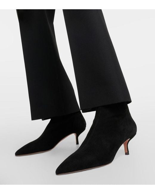 Aquazzura Black Montmartre 50 Suede Ankle Boots