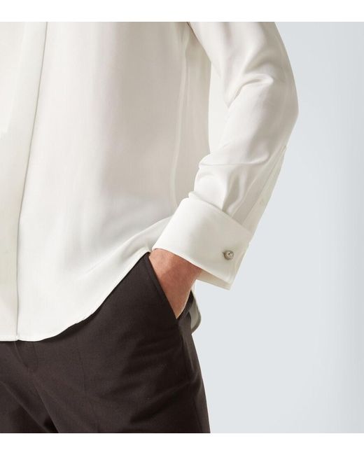 Thom Sweeney White Silk Shirt for men
