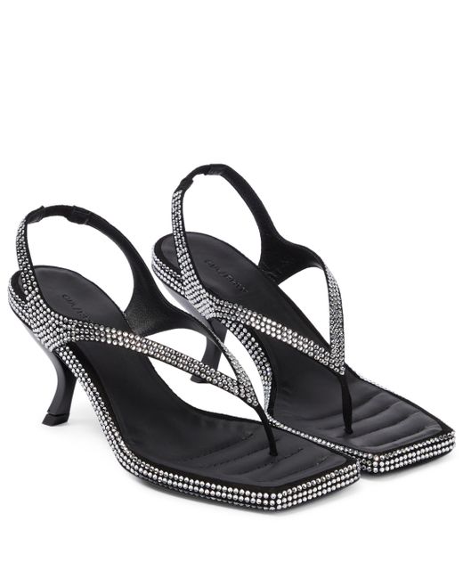 gia borghini gia x rhw woven leather toe loop mules
