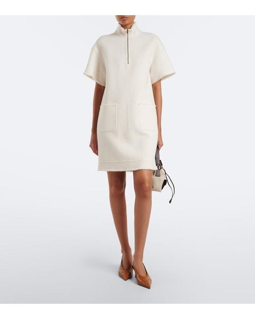 Max Mara Natural Virgin Wool Jersey Sweatshirt Dress