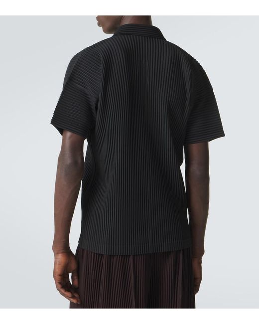 Homme Plissé Issey Miyake Black Basics Pleated Polo Shirt for men