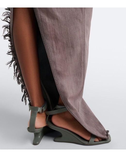 Rick Owens Purple Distressed Denim Bustier Gown