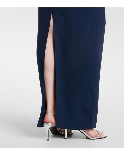 Taller Marmo Blue Feathered Eternity Maxi Dress
