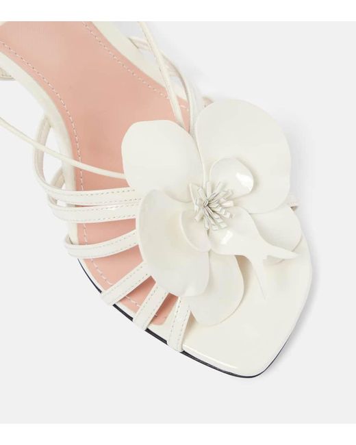 Zimmermann White Orchid 85 Leather Wedge Sandals