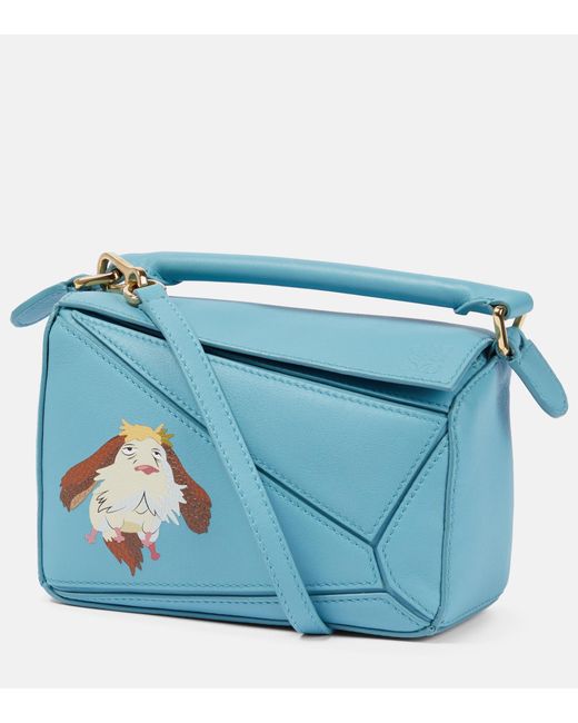 Loewe Blue X Howl's Moving Castle Heen Puzzle Small Leather Shoulder Bag