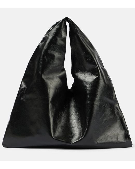 The Row Black Bindle Small Leather Tote Bag