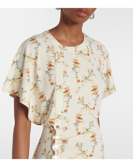 Rabanne Metallic Floral Gathered Midi Dress