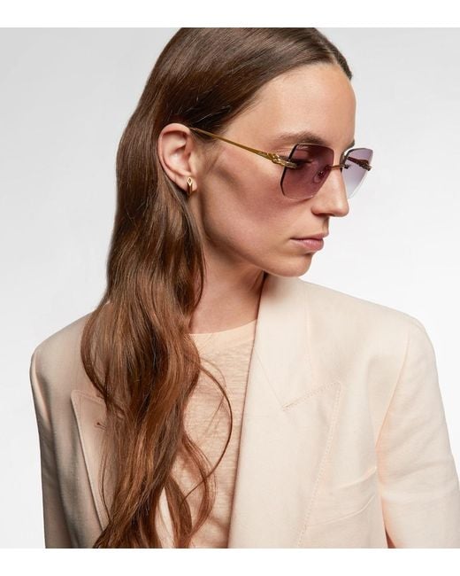 Cartier Pink Panthere De Cartier Square Sunglasses
