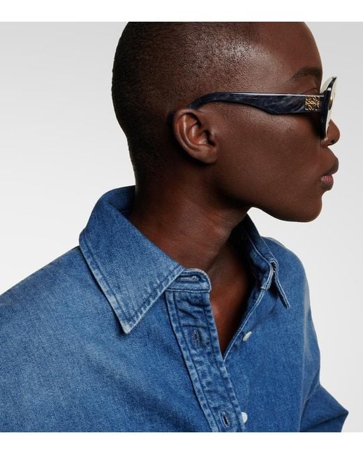 Loewe Gray Anagram Oversized Sunglasses
