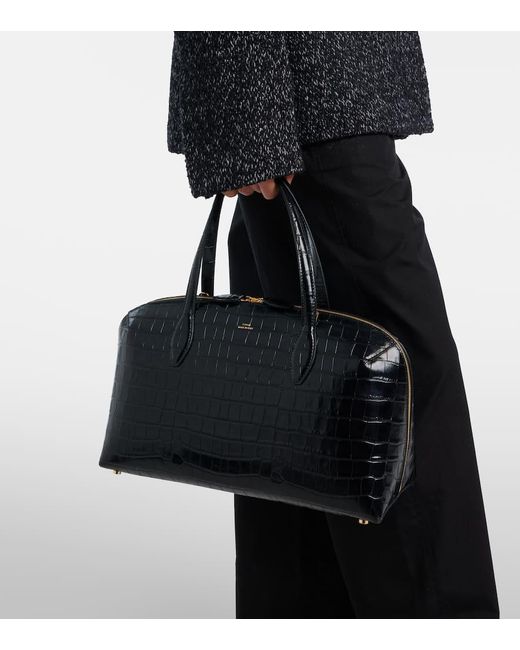 Totême  Black Tote Bag Lounge Medium Aus Leder