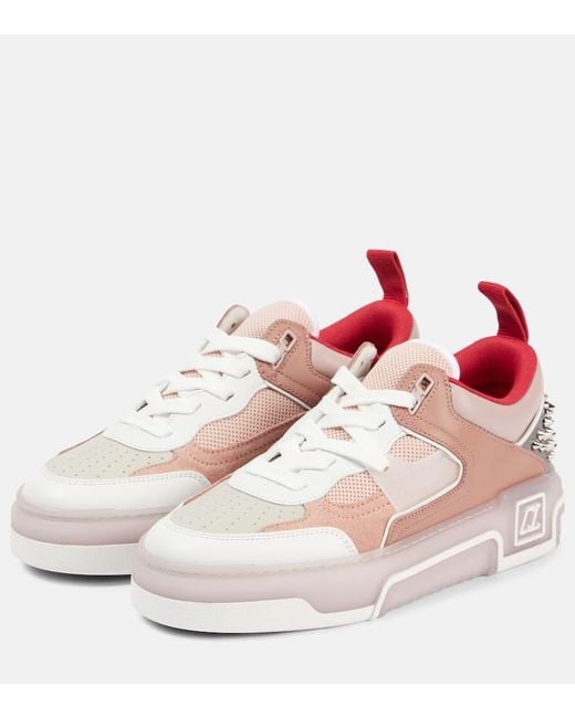 Christian Louboutin Brown Astroloubi Leather & Mesh Sneaker