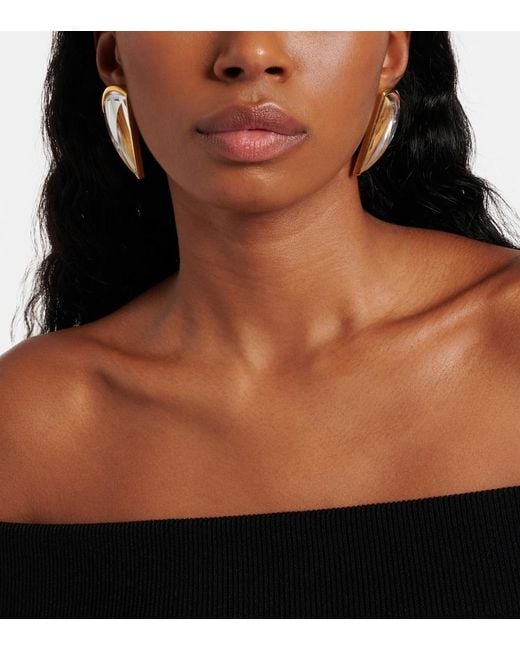 Alaïa White Demi-Cour Bombe Earrings