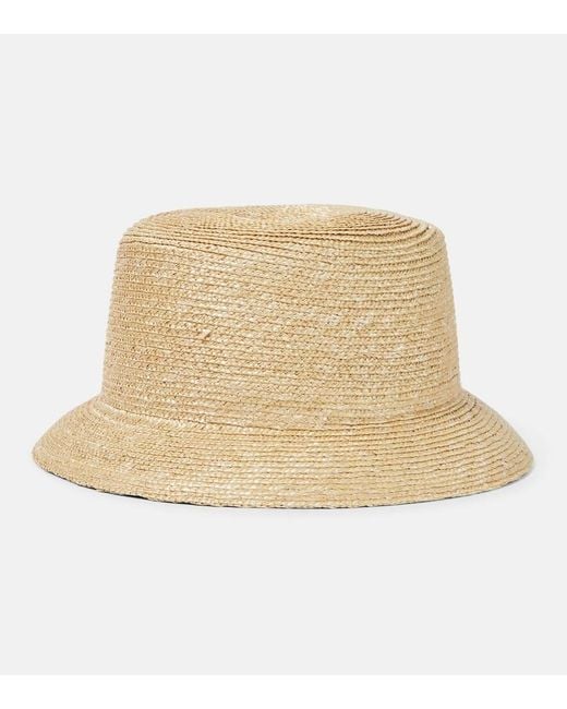 Saint Laurent Natural Maglina Straw Bucket Hat