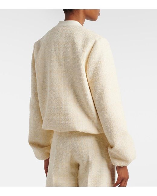 Gucci Natural Checked Cotton-Blend Tweed Jacket