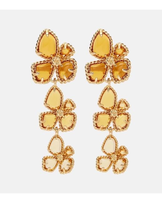 Zimmermann Metallic Bloom Large Embellished Drop Earrings