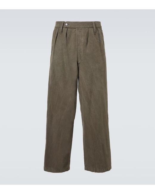 A.PRESSE Silk And Cotton Wide-Leg Pants in Green for Men | Lyst UK