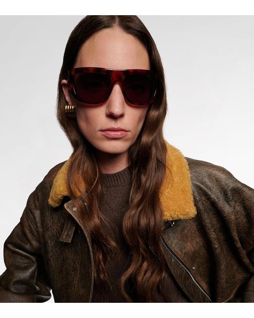 Khaite Brown X Oliver Peoples 1974C Flat-Top Sunglasses