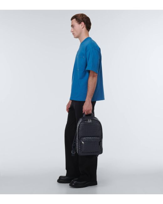 Bottega Veneta Blue Intrecciato Small Leather Backpack for men