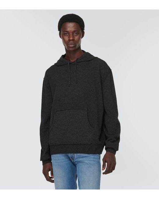 Maison Margiela Black Wool And Cashmere Hoodie for men