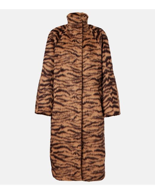 Alaïa Brown Wool-Blend Jacquard Coat