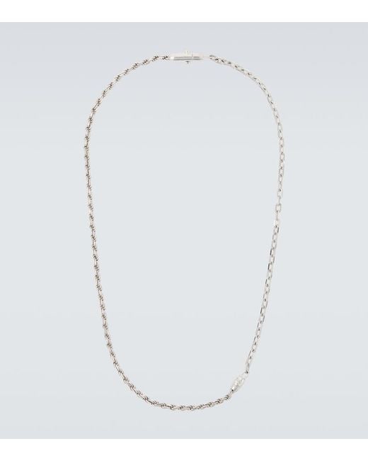 Bottega Veneta White Sterling Chain Necklace for men