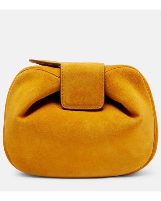 Gabriela Hearst Yellow Soft Demi Small Leather Clutch