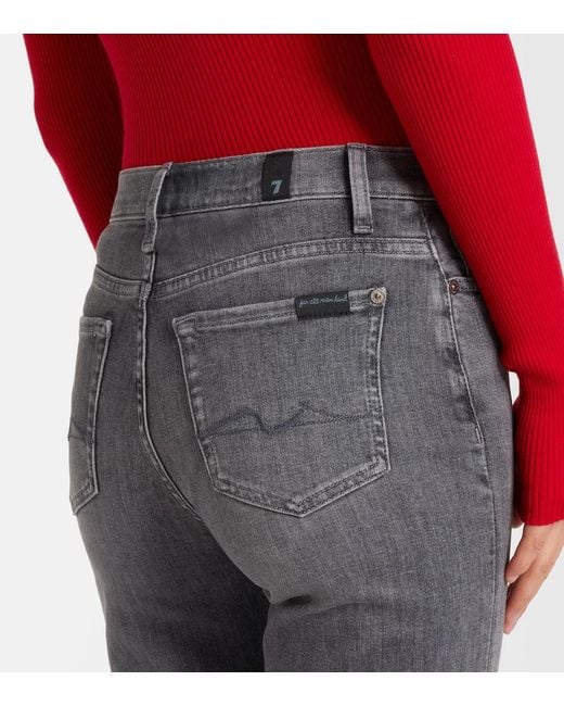 7 For All Mankind Gray Modern Dojo High-Rise Flared Jeans
