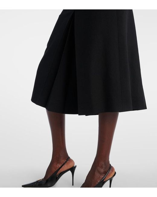Saint Laurent Black Mid-Rise Wool Culottes