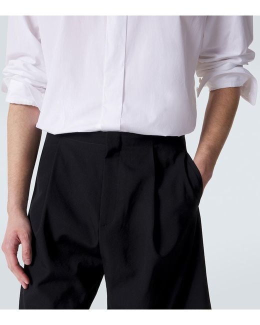 The Row Black Sayed Wool Shorts for men