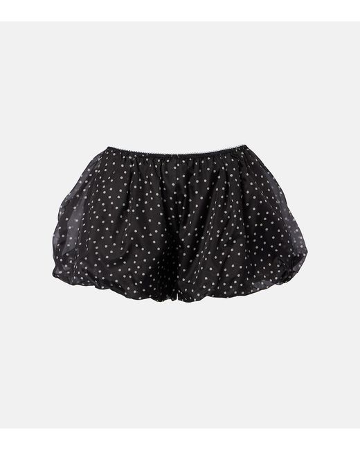 Sir Black Polka-Dot High-Rise Silk Shorts