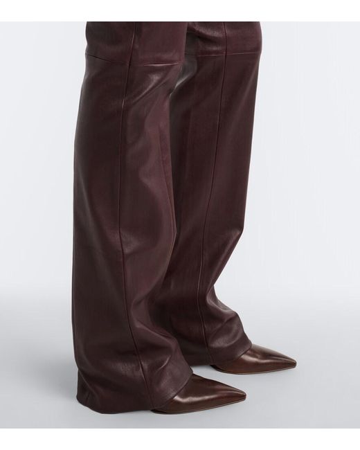 Stouls Purple Icham Leather Flared Pants