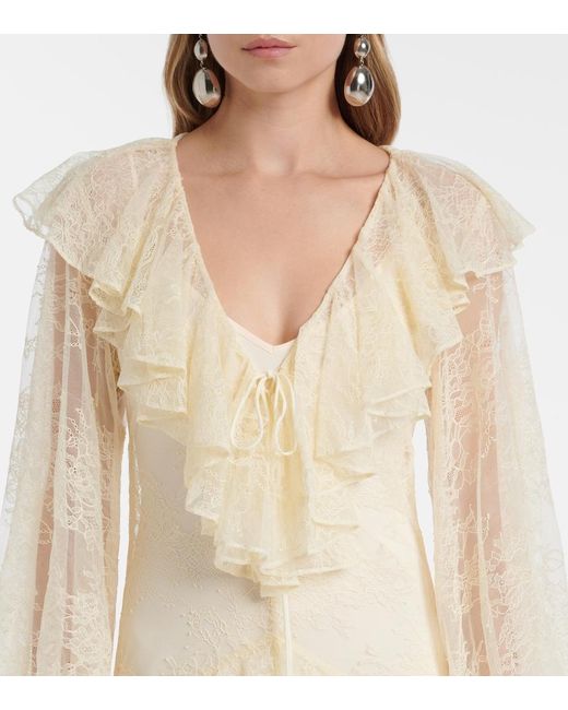 Robe Longue Esen En Dentelle A Volants De La Vali en coloris Natural