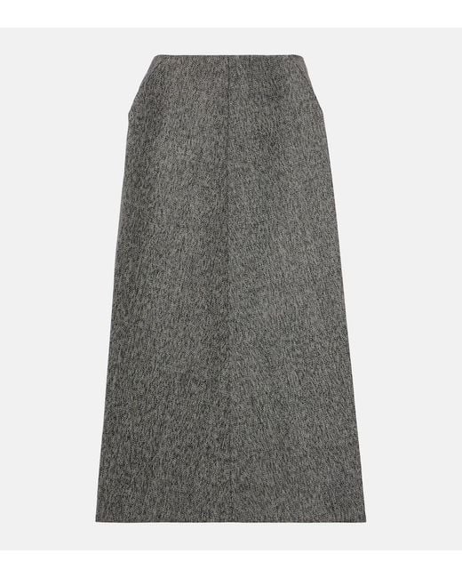 Prada Gray Wool Maxi Skirt