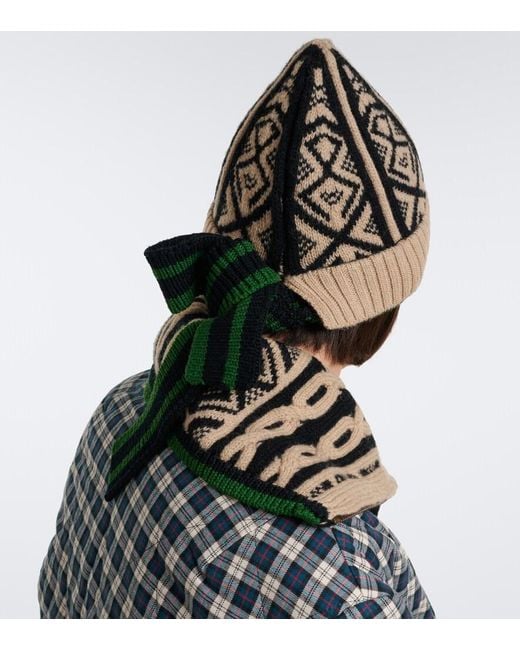 Dries Van Noten Green Wool Beanie