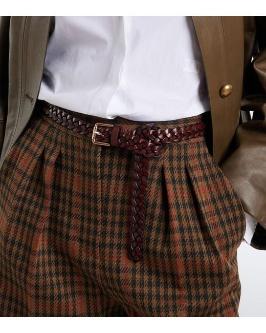 Max Mara Brown Woven Leather Belt