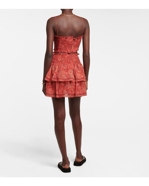 Sir Red Allegra Floral Ramie Miniskirt