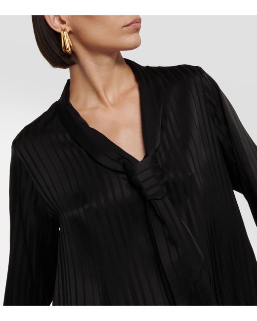 Loro Piana Black Kya Striped Jacquard Silk Shirt