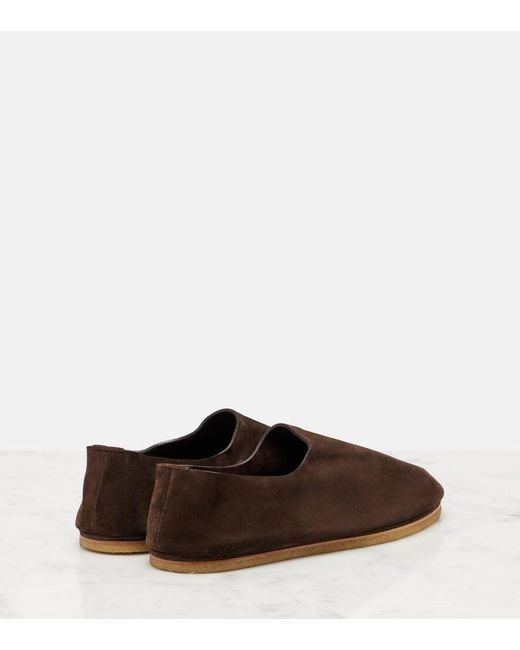 The Row Brown Perrick Suede Ballet Flats