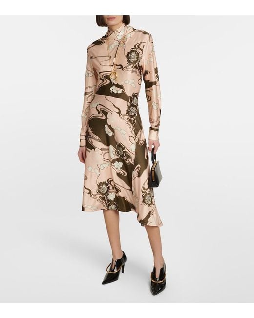 Jil Sander Natural Printed Midi Dress