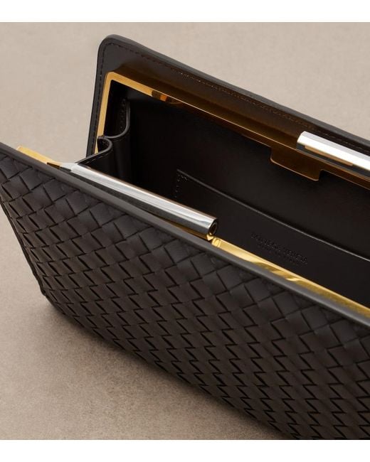 Bottega Veneta Black Agenda Intrecciato Leather Clutch