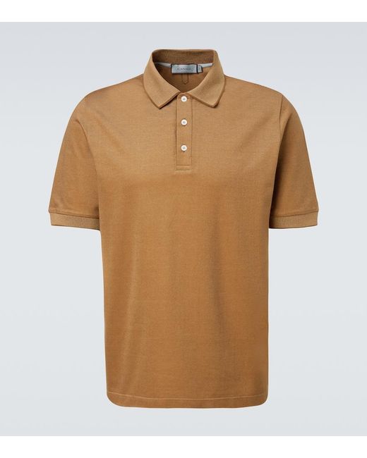 Canali Brown Cotton Polo Shirt for men