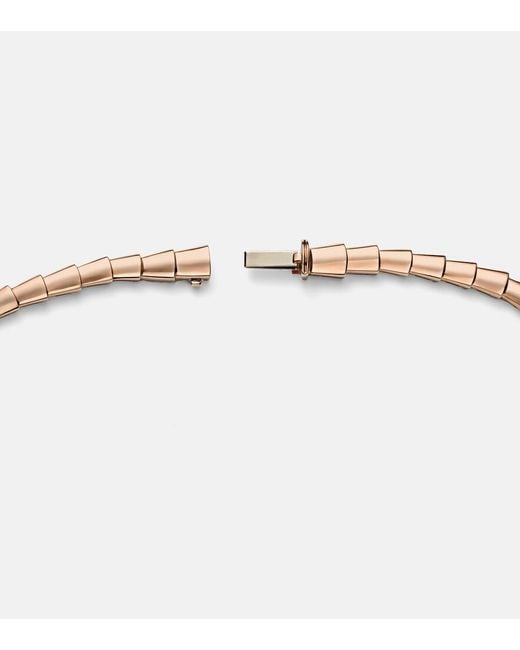 BVLGARI Metallic Serpenti Viper 18Kt Rose Necklace With Diamonds