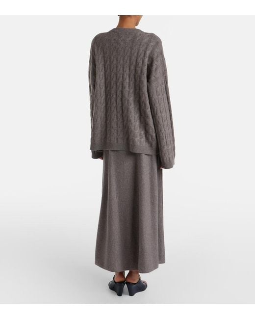 Lisa Yang Brown Torie Cashmere Midi Skirt