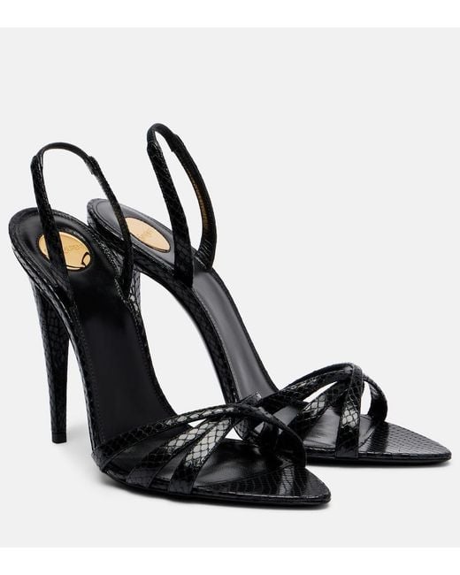 Saint Laurent Black Kate Leather Slingback Sandals