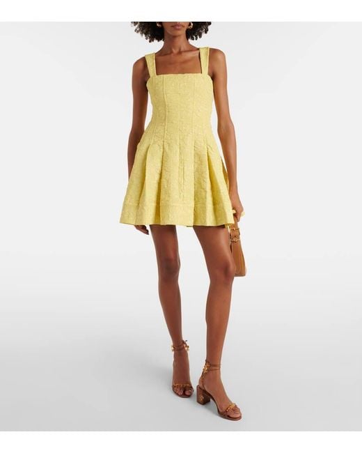 Jonathan Simkhai Yellow Jovie Jacquard Minidress
