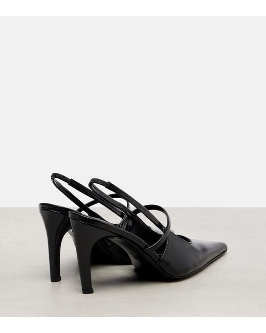 Totême Black Leather Slingback Pumps
