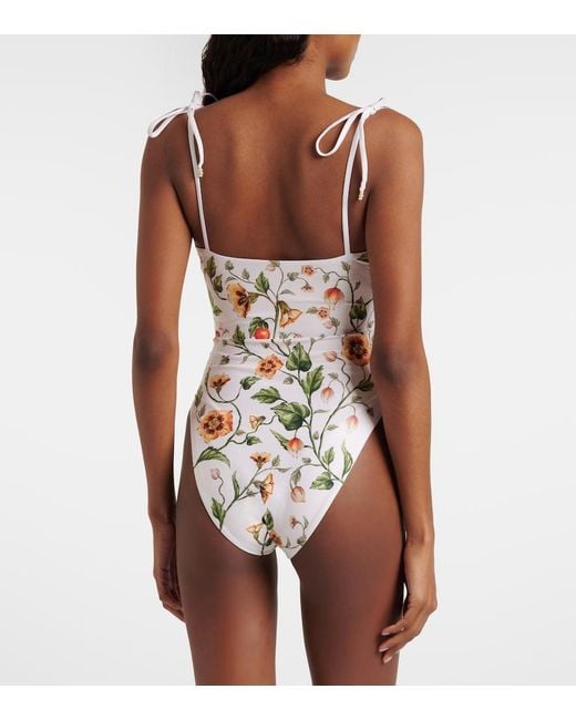 Agua Bendita White Rabano Floral Swimsuit