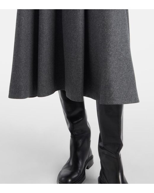 Max Mara Gray Midirock Betulla Aus Wollflanell