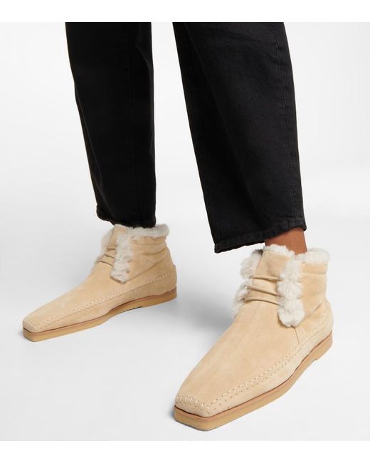 Totême  Natural Lace-Up Suede Moccasins